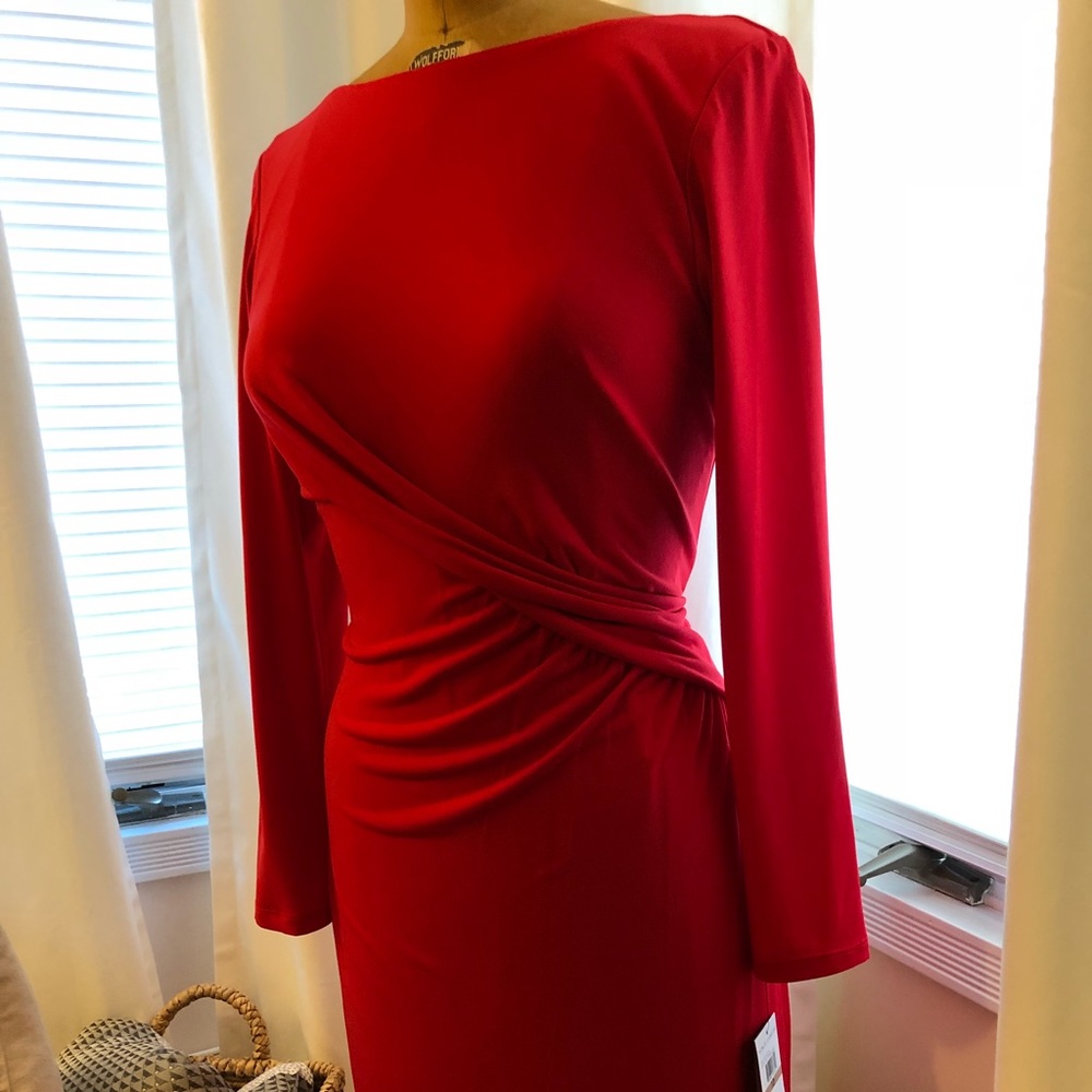 Vince Camuto Long sleeve red dress